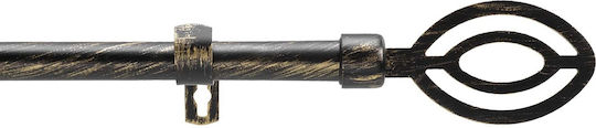 Douceur d'Intérieur Extendable Metallic Curtain Pole Alpha Single Φ19mm 210-120cm Black/gold