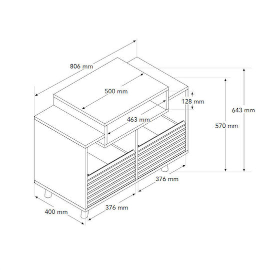 NorStone Hi-Fi Möbel Weiß 80.6x64.3x40cm
