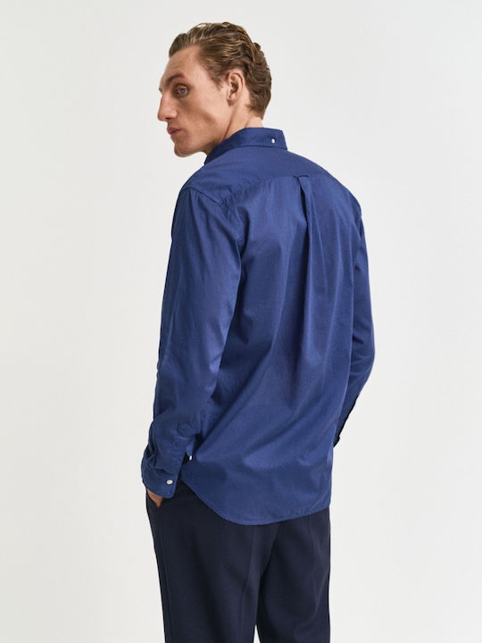 Langärmlig Baumwolle Hemd Blue