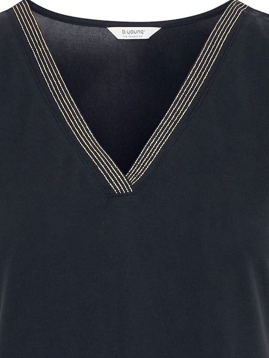 Women's Blouse with V Neckline Black