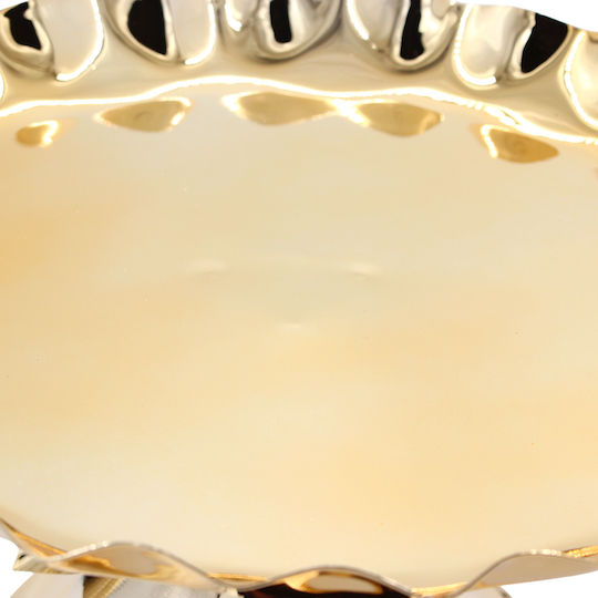Pedestal Metal Platter 28x15 cm Gold Keskor 68037