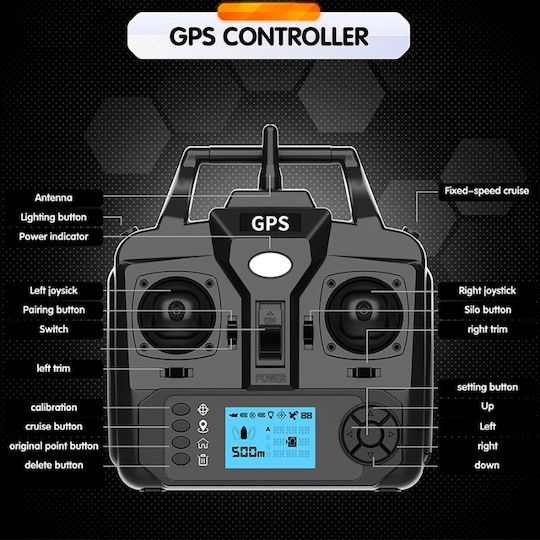 Barcă Plantat Nădit Momit Iuni U06 GPS 5200mAh 500m 2kg 10km/h Telecomandă 2.4GHz