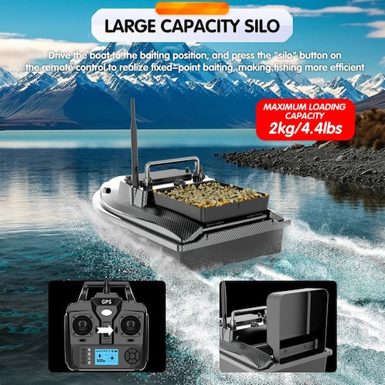 Barcă Plantat Nădit Momit Iuni U06 GPS 12000mAh 500m 2kg 10km/h Telecomandă 2.4GHz