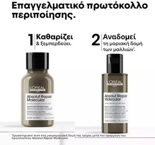 L'Oréal Professionnel Absolut Repair Molecular Σετ Περιποίησης Μαλλιών Αναδόμησης & Θρέψης για Ταλαιπωρημένα Μαλλιά με Σαμπουάν & Serum 2τμχ