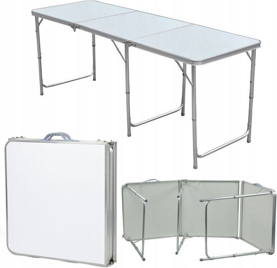 Tabelul Aluminiu pentru Camping Pliabil în cazul în care 60x12cm Alb
