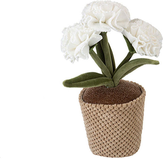Pms Plush Flower Pot 33cm Carnation Coral