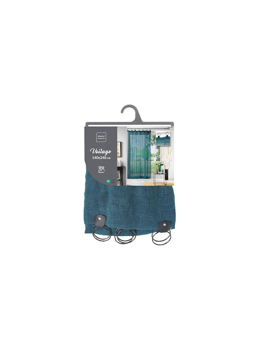 Douceur d'Intérieur Curtain with Grommet Blue 140x240cm