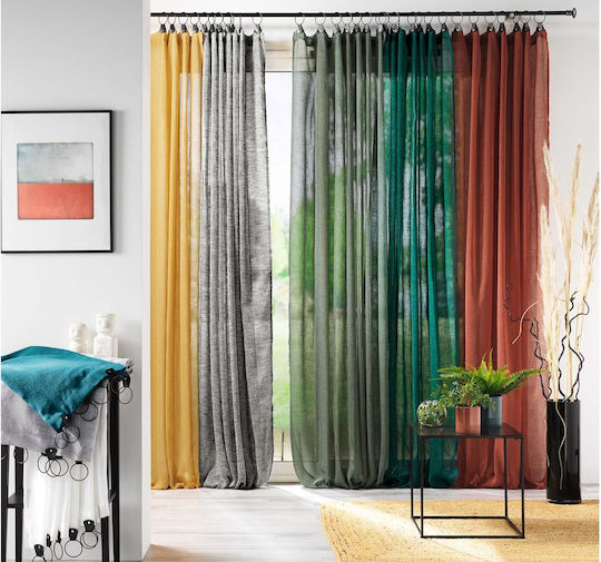 Douceur d'Intérieur Κουρτίνα με Τρουκς Μπλε 140x240εκ.