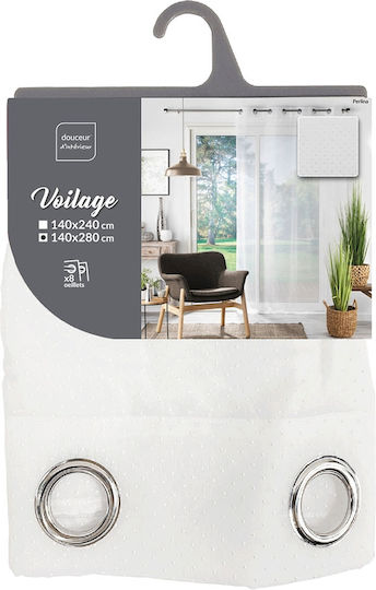 Douceur d'Intérieur Curtain with Grommet White 140x280cm