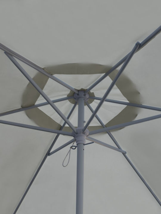 Round Aluminum Parasol 5149 White Diameter 2.2m