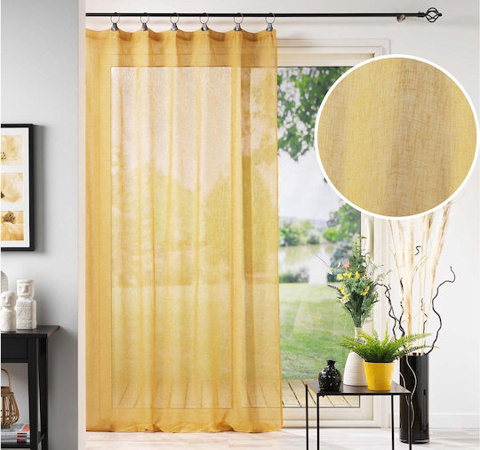 Douceur d'Intérieur Κουρτίνα με Τρουκς Κίτρινη 140x240εκ.