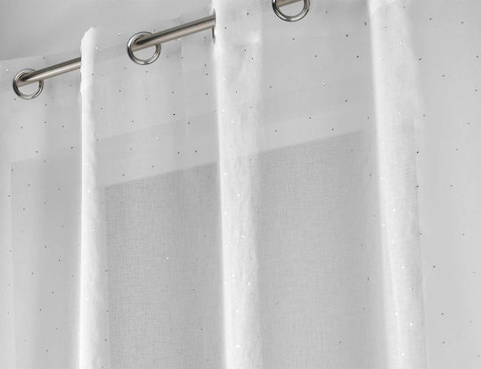 Douceur d'Intérieur Κουρτίνα με Τρουκς Λευκή 140x240εκ.