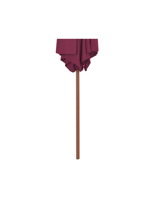 Round Wooden Burgundy Garden Umbrella Φ2.7m