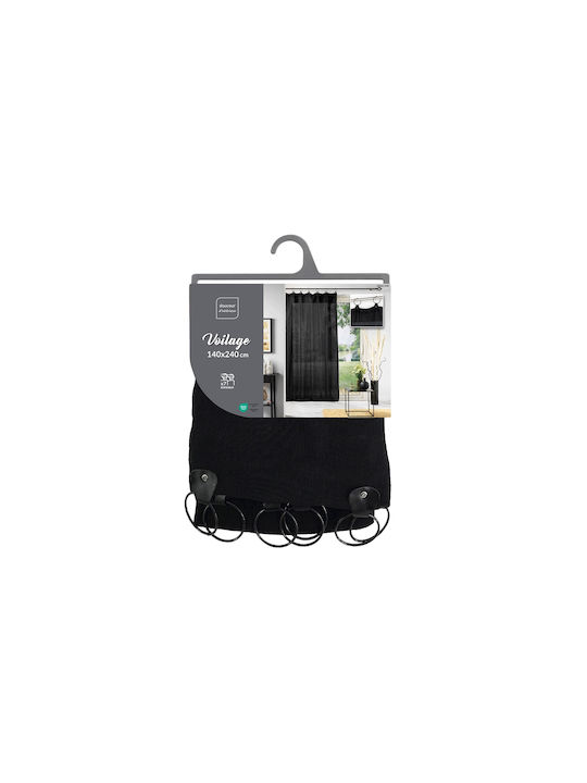 Douceur d'Intérieur Curtain with Grommet Black 140x240cm