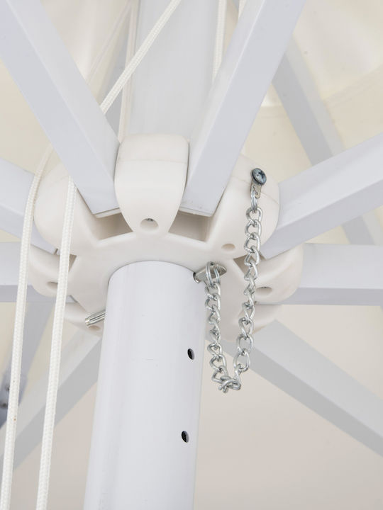 Umbrelă Profesională Rotundă Din Aluminiu Ecru Φ3xÎ2,5m