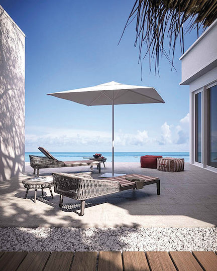 Garten- und Terrassen-Sonnenschirm Quadratischer Aluminium Once Weiß 2x2xHöhe 1,95 m