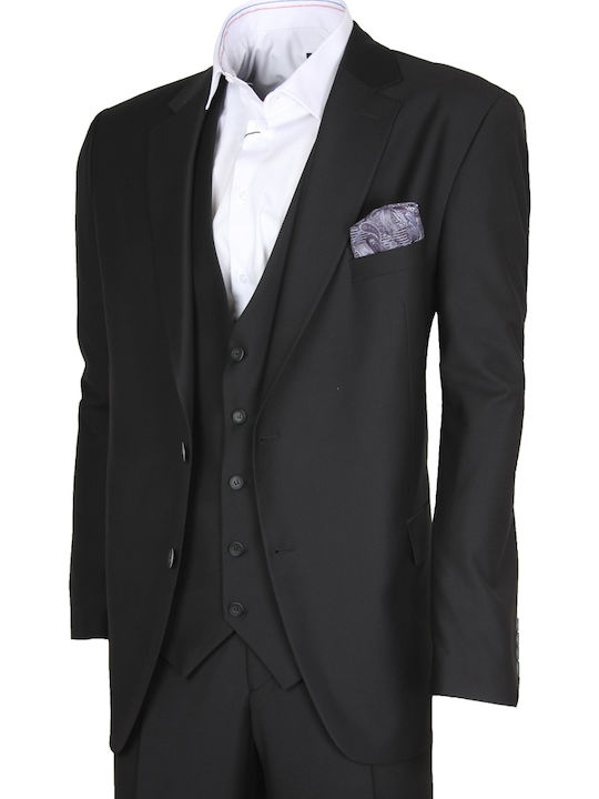 Costum Bărbați Cu vestă cu Croială Normală Negru