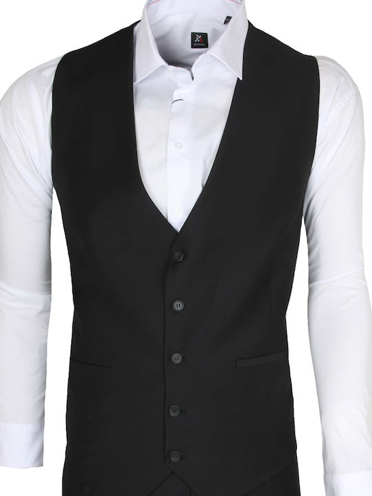 Costum Bărbați Cu vestă cu Croială Normală Negru