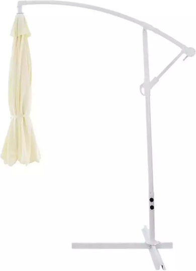 Umbrelă Suspendată Rotundă Metalică Ecru Φ3m