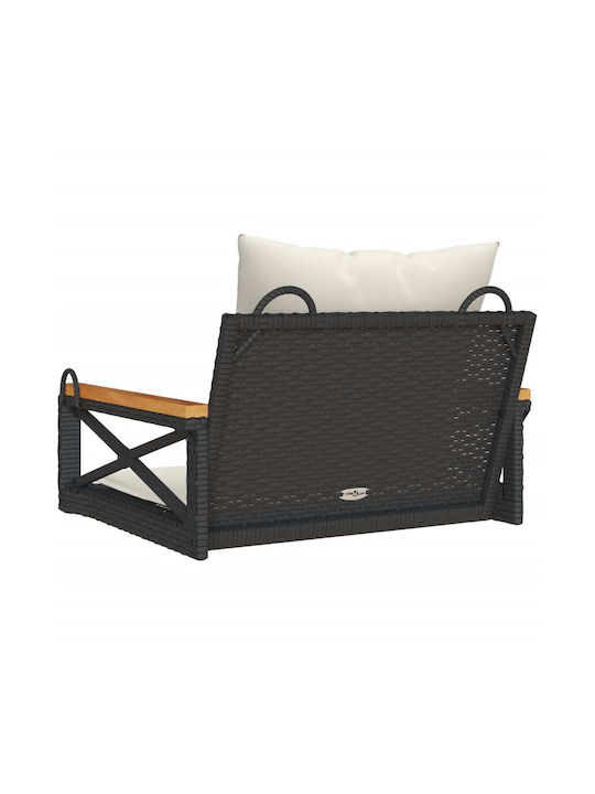 Rattan Swing Gray with 110kg Maximum Weight Capacity L63xW62xH40cm