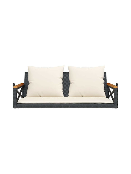 Rattan Swing Gray with 110kg Maximum Weight Capacity L109xW62xH40cm