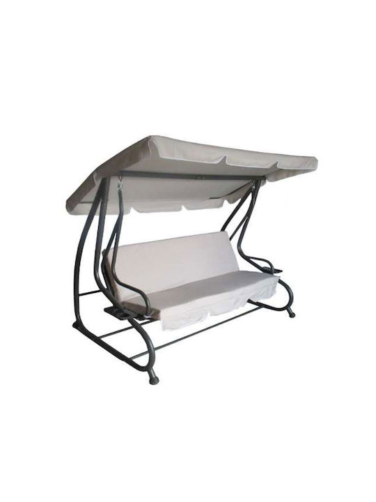 Schaukel mit Basis 3 Sitze Metallisch L215xB128xH170cm Gray Schaukel mit Basis 3 Sitze Metallisch L215xB128xH170cm Gray