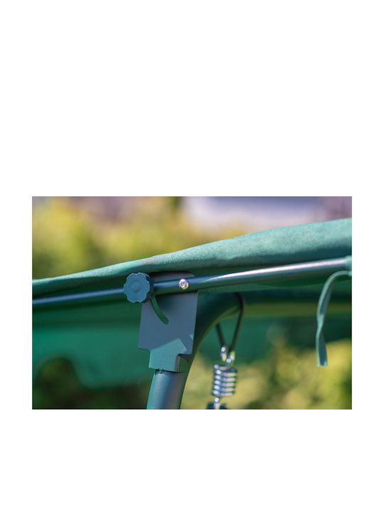 Garten & Veranda Schaukel mit Basis und Kissen 3 Sitze Kunststoff Grün L170xB100xH150cm