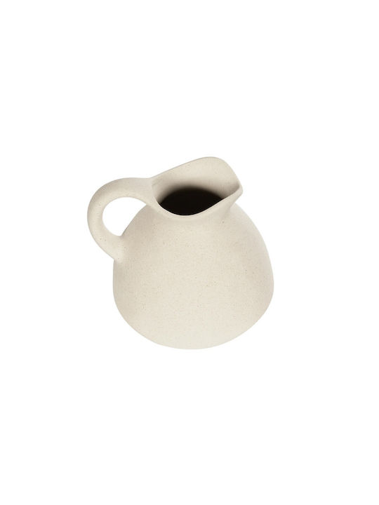 Globostar Artificial Garden Horizon 21505 Decorative Ceramic Vase Beige Φ18 X H16 Cm