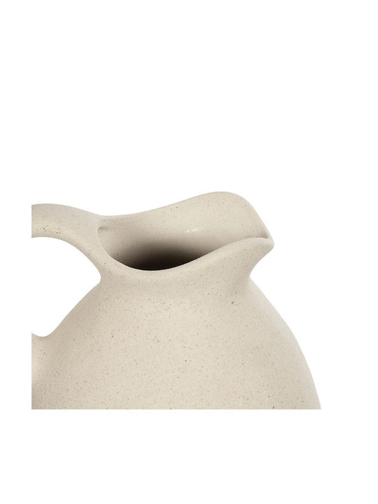 Globostar Artificial Garden Horizon 21505 Decorative Ceramic Vase Beige Φ18 X H16 Cm