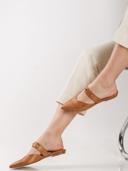 Flat Mules σε Ταμπά Χρώμα