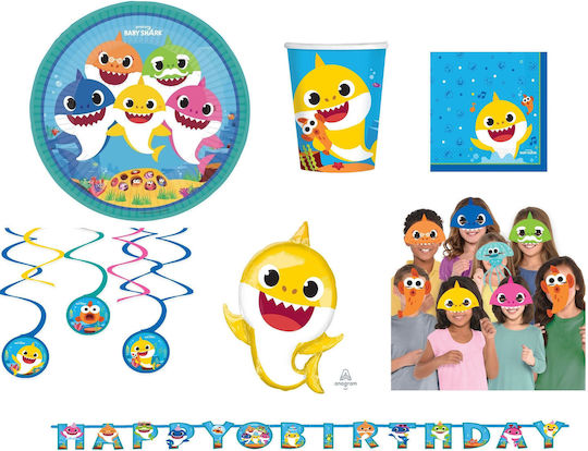 Amscan Κρεμαστό Διακοσμητικό για Party Baby Shark 6τμχ 30εκ.