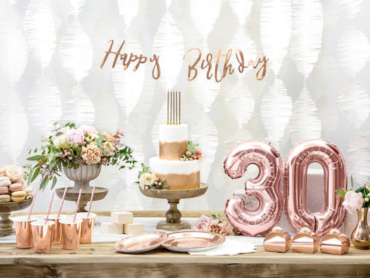 Banner για Party σε Ροζ Χρυσό χρώμα 16.5εκ.
