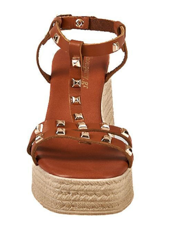 Women's Ankle Strap Platforms Brown