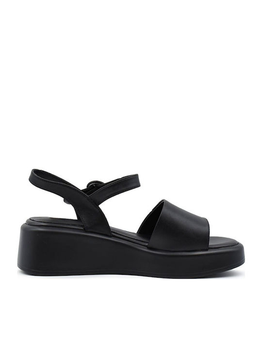 Ferlin Women's Ankle Strap Platforms Black