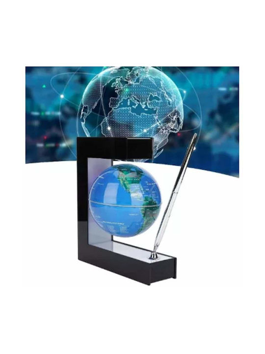 Globus Magnetisch Schwebend Siks LED Beleuchtung Quadratische Basis Stromkabel Automatische Rotation Blau