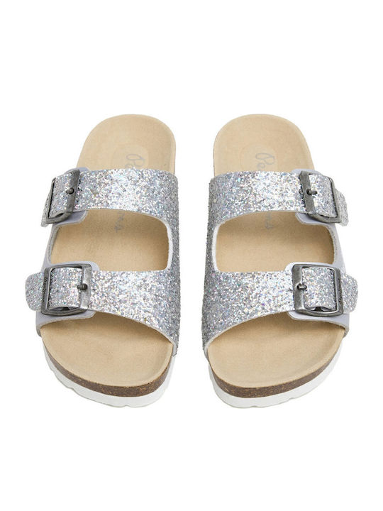 Kinder Flip Flops Silber Stars'