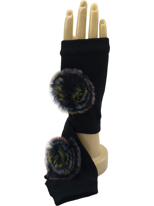 Schwarz Gestrickt Handschuhe