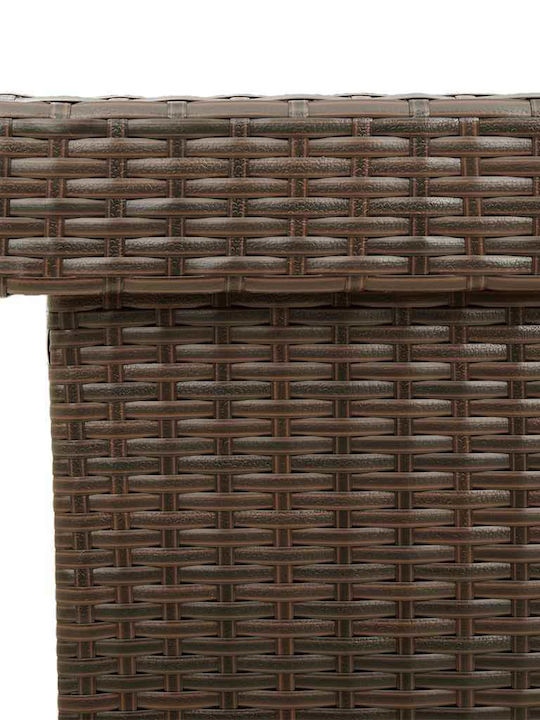 vidaXL Μπαούλο Αποθήκευσης Εξωτερικού Χώρου Rattan Καφέ Μ160xΠ55xΥ75εκ.
