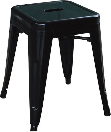Metallischer Gartenhocker Relix Schwarz 39x39x45cm
