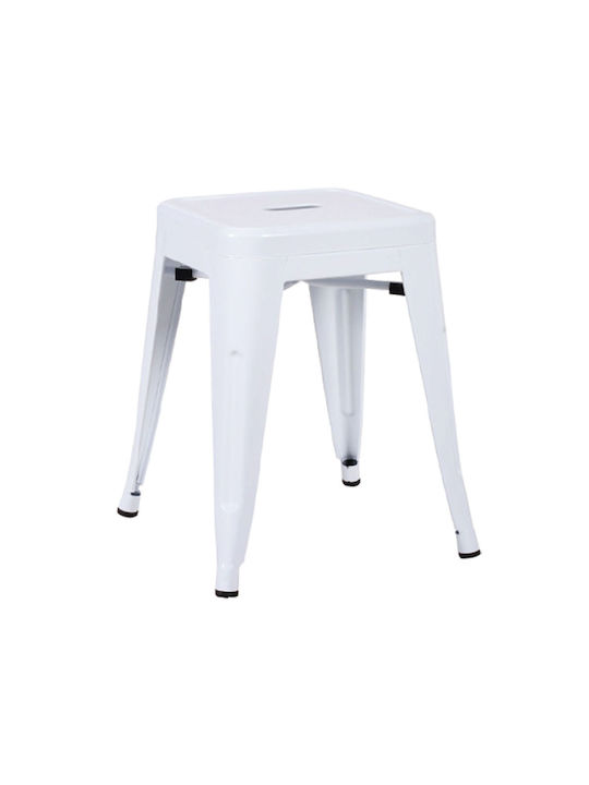 Metallic Outdoor Stool Relix White 39x39x45cm
