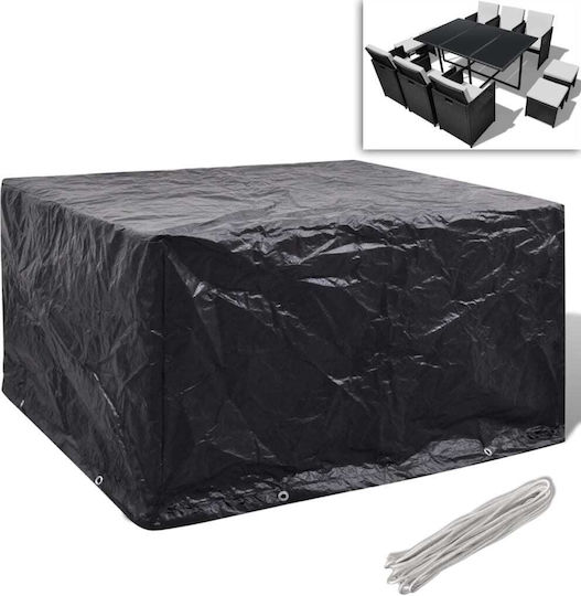 vidaXL Waterproof Protective Dining Table Cover 172x113x73cm In Black Color