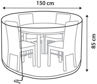 Home & Camp Waterproof Protective Dining Table Cover 150x150x85cm in Grey Colour