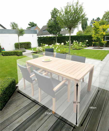 Home & Camp Waterproof Dining Table Cover White 230x160x85cm HCC0492