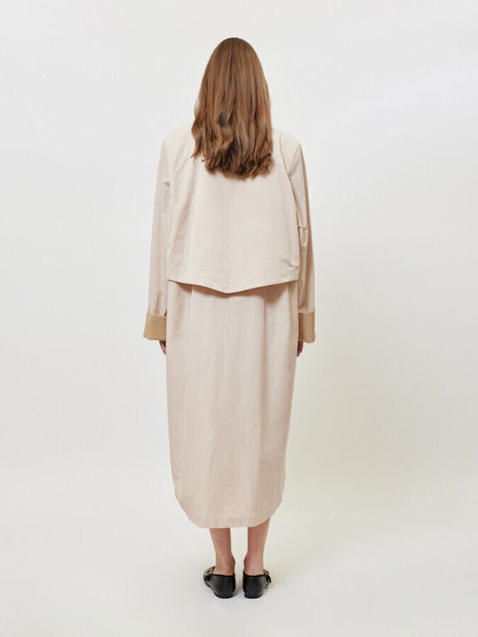 Γυναικεία Μπεζ Καμπαρντίνα Oversized