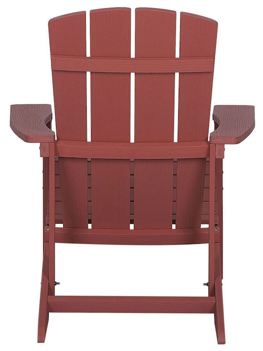 Deckchairs Wooden with Red Fabric 75x50x88cm