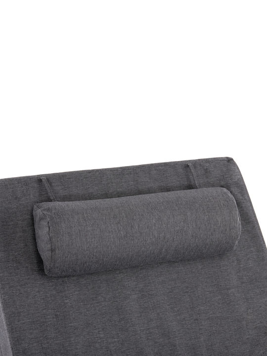 Deckchair Aluminum Jessie with Cushion Gray 200x71x35.5cm.