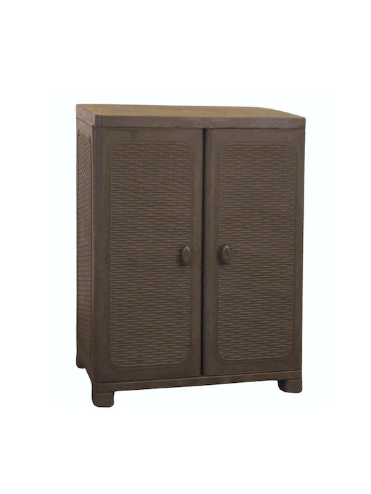 Двукрилен гардероб Пластмаса с 2 рафтове Brown 70x44x91бр