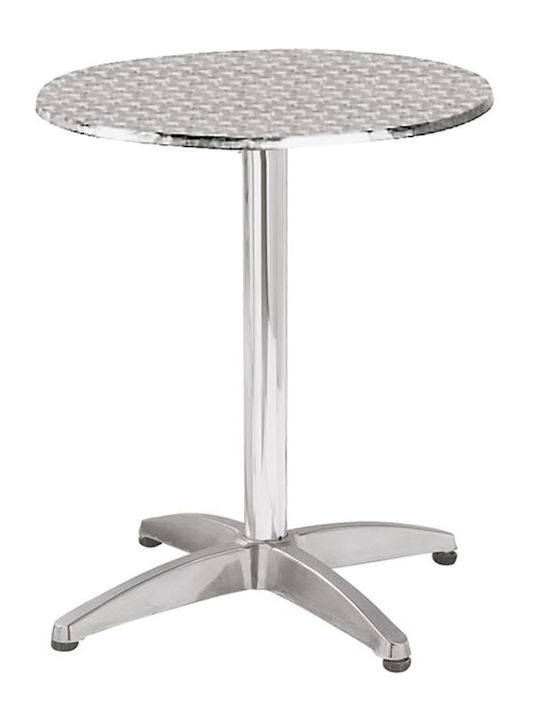 Palma Outdoor Dinner Free Standing Aluminum Table Silver 60x60x70cm