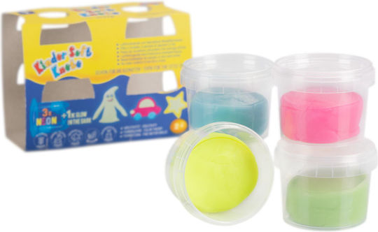 Plastilină neon pentru modelaj, non-toxică, Kinder