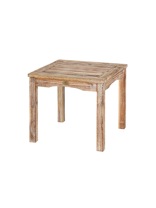 Auxiliary Outdoor Free Standing Wood Table Natural 50x50x50cm